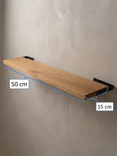 Estante Flotante con Soporte en L — 3 × 50 × 15 cm